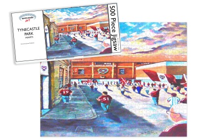 Tynecastle Park Stadium Fine Art Jigsaw Puzzle 'Going to the Match' - Hearts FC